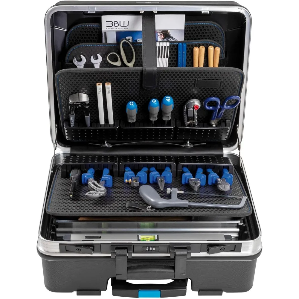 Valigetta per attrezzi mobile portatile con sistema di archiviazione modulare - Plastica ABS da 36 litri, dimensioni interne 48x37,5x20 cm, strumenti non inclusi