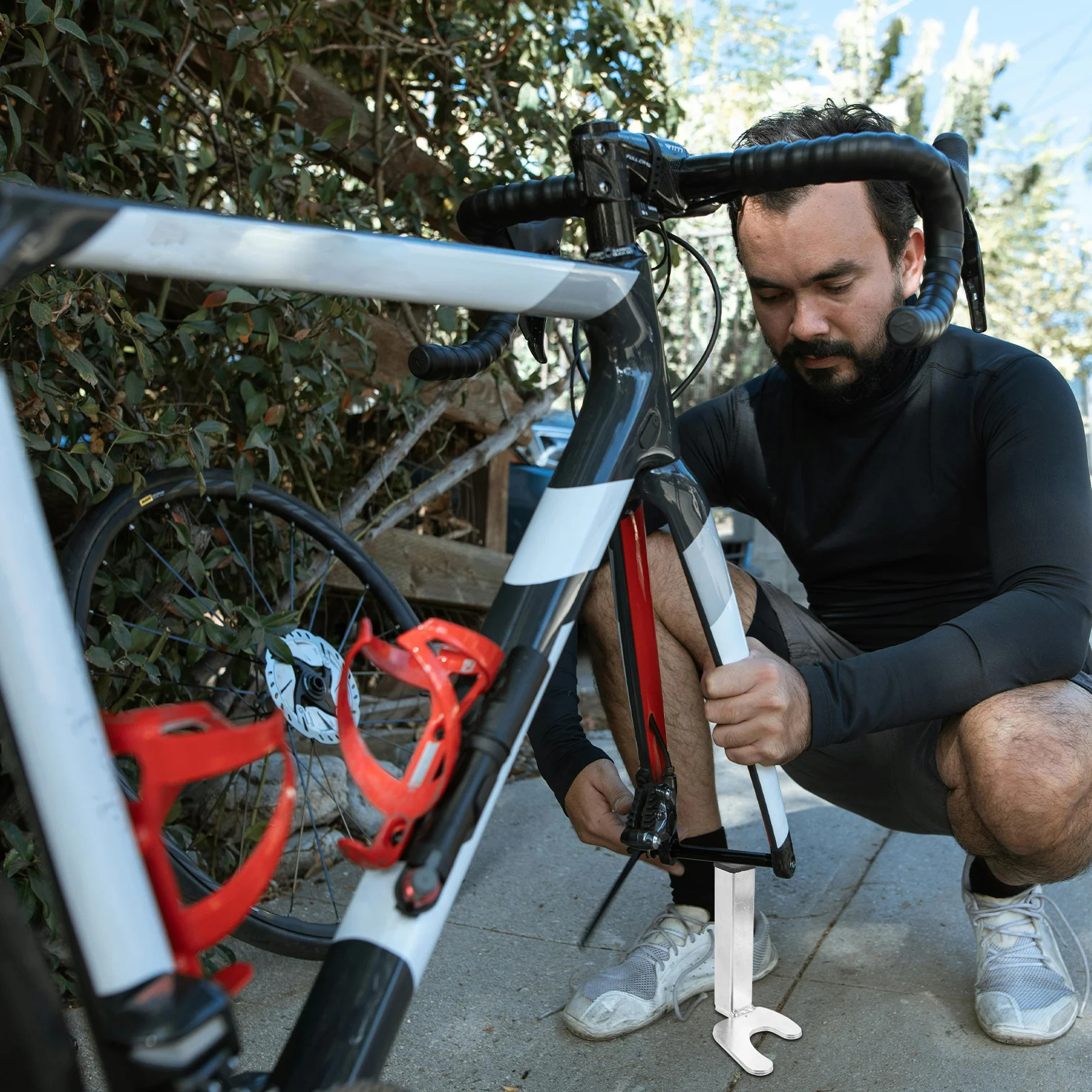 

1 Pair Motorcycle Rear Stand Spool Lift Attachments Heavy Duty Metal Rear Wheel Lift Stand Adapters for Repair Maintenance