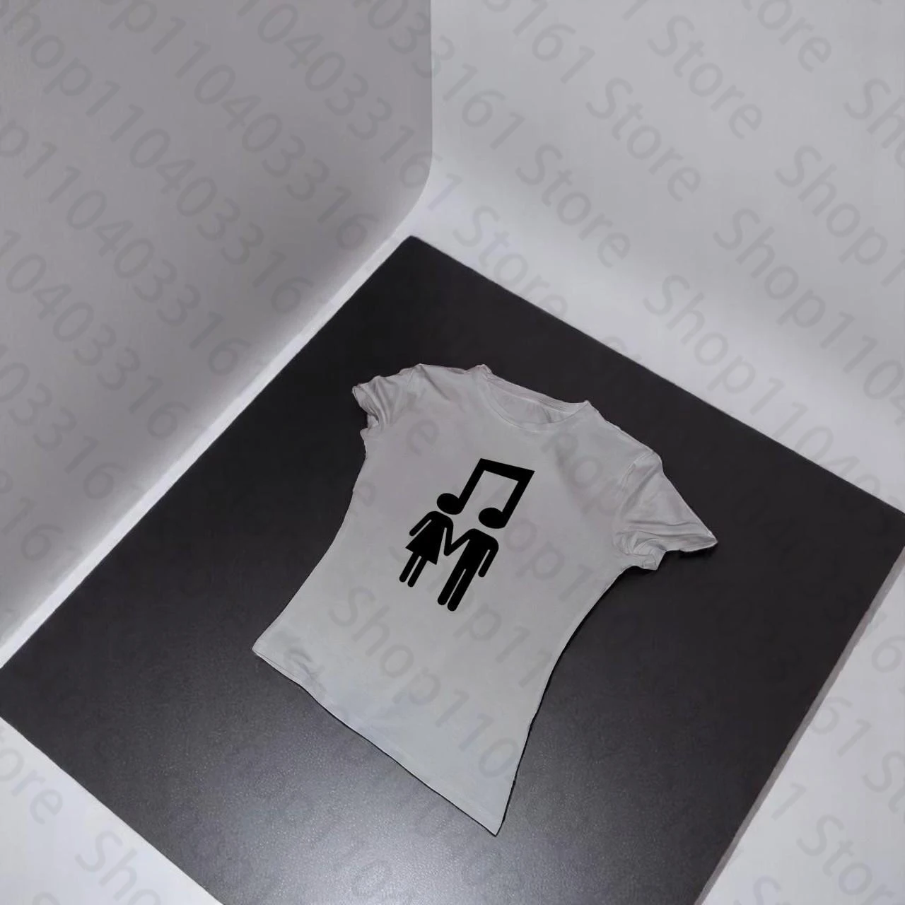 Moda Y2K Emo Girl Streetwear Harajuku Goth Krótkie Rękawy Białe Crop Topy Grunge Graficzne Punkowe Nadruki Modne Wąskie Topy