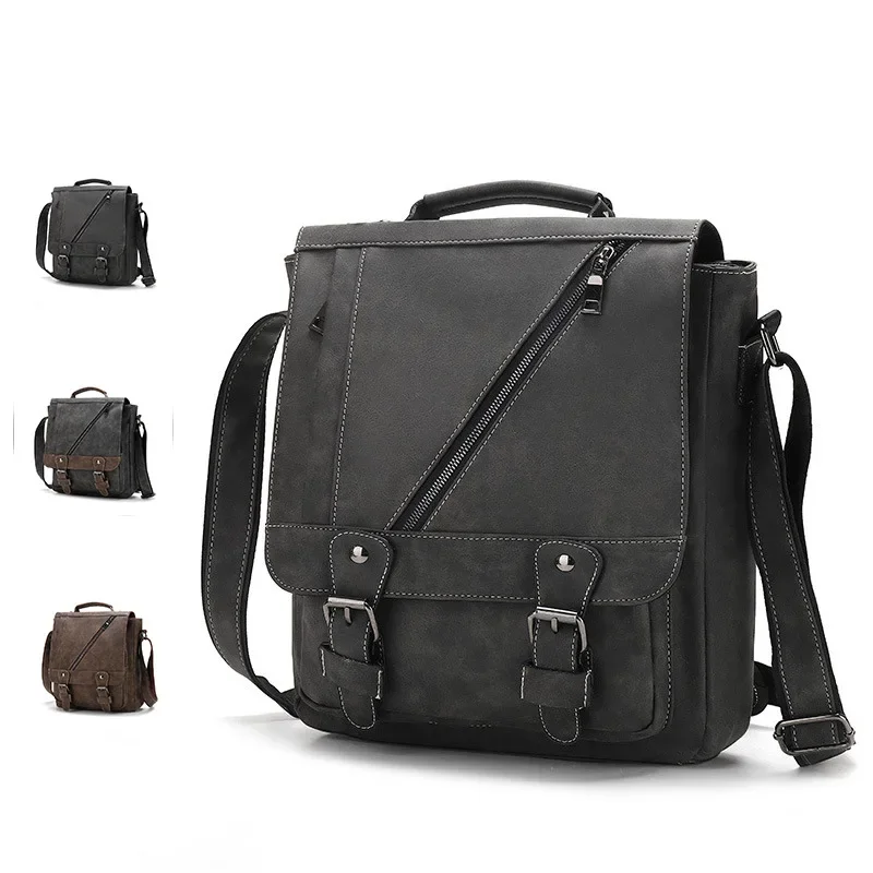 

Chikage Men's Business Commuting Crossbody Bag Vintage Euramerican Fashion Shoulder Bag Personality Lightweight Briefcase