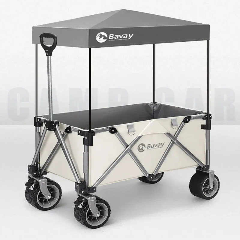 

Outdoor Camping Pull Cart Folding Picnic Travel Small Trolley Cart Light Folding Simple Pull Rod Cart Convenience