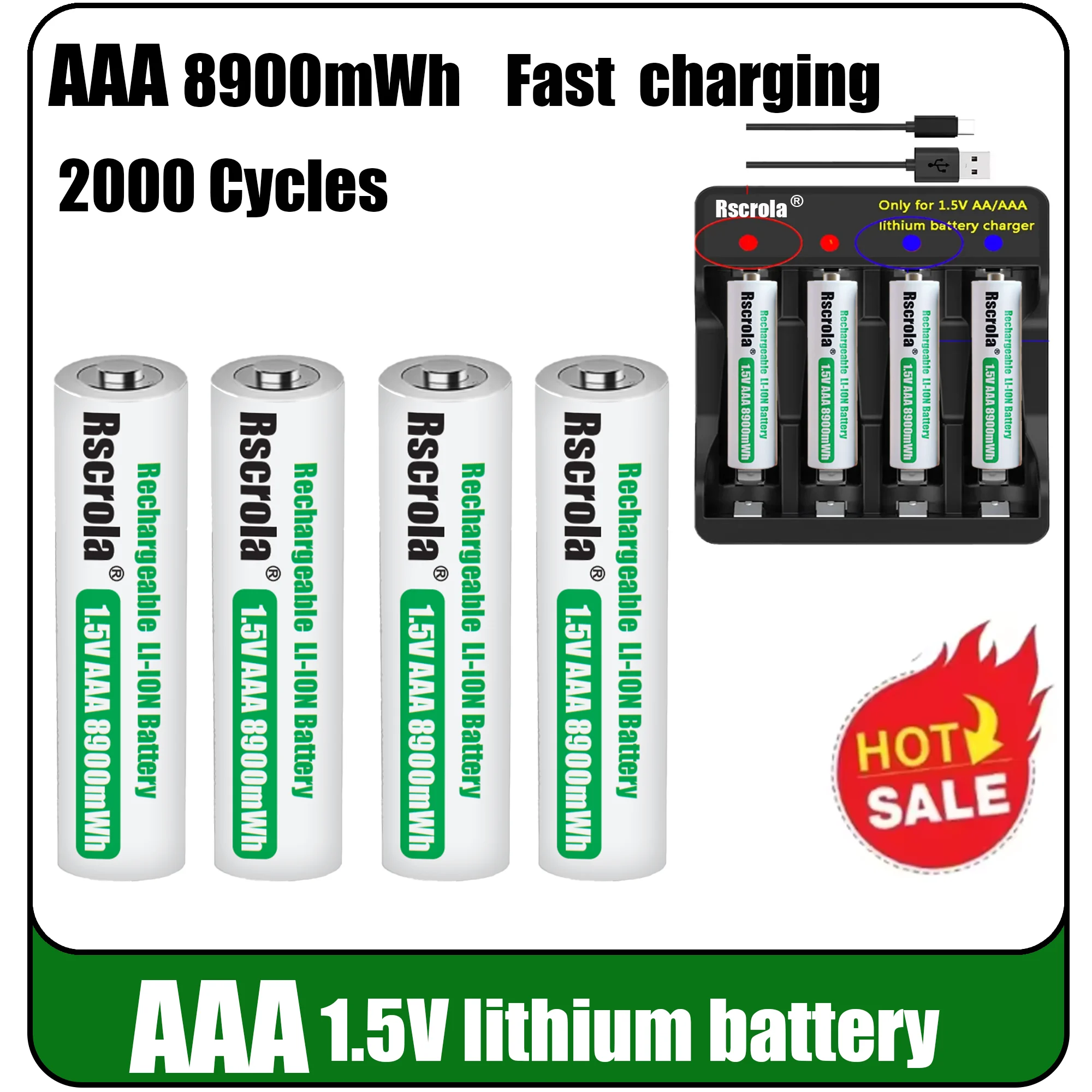 Rechargeable Battery Aa - Baterai Lithium Ion 1.5V AAA/AA Universal