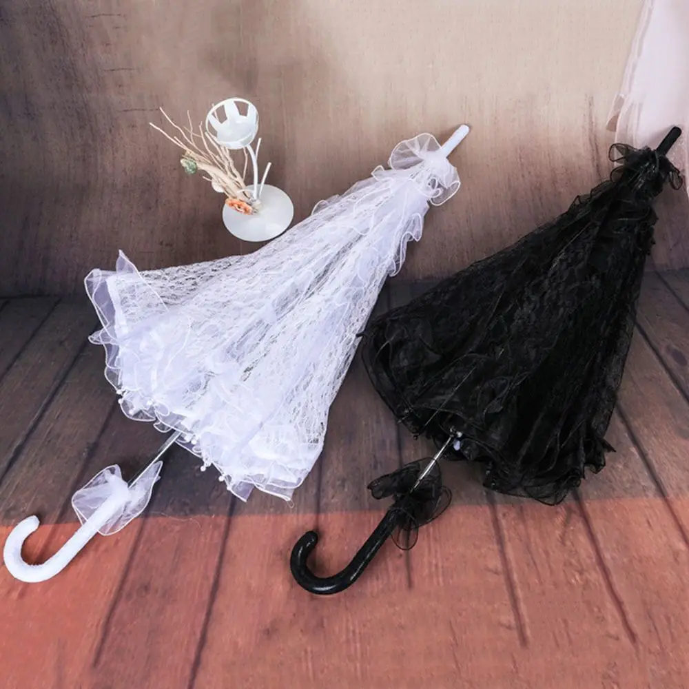 Hollow Out Craft Cotton Photography Props Lace Bridal Umbrella Long Handle Umbrellas Lace Floral Umbrella Embroidery Parasol image 2