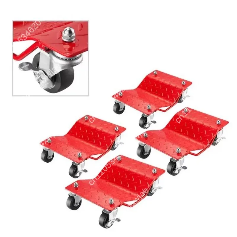 4 Wheel Car Dolly Vehicle Positioning Mover with Jack Portable Parking Aid for Sedan SUV Garage