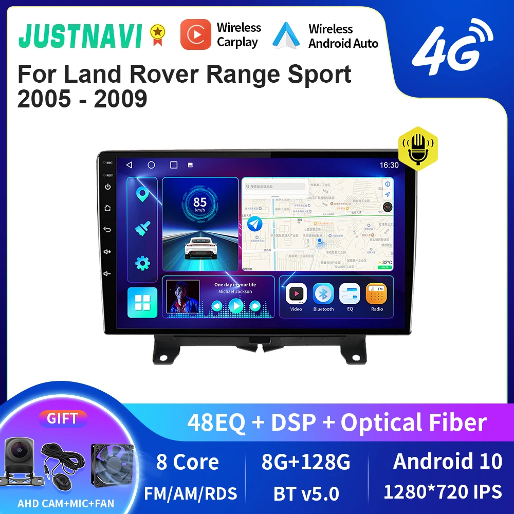 

JUSTNAVI QT10 Android Car Radio For Land Rover Range Sport 2005 - 2009 Carplay 4G WIFI Video BT Carplay DSP