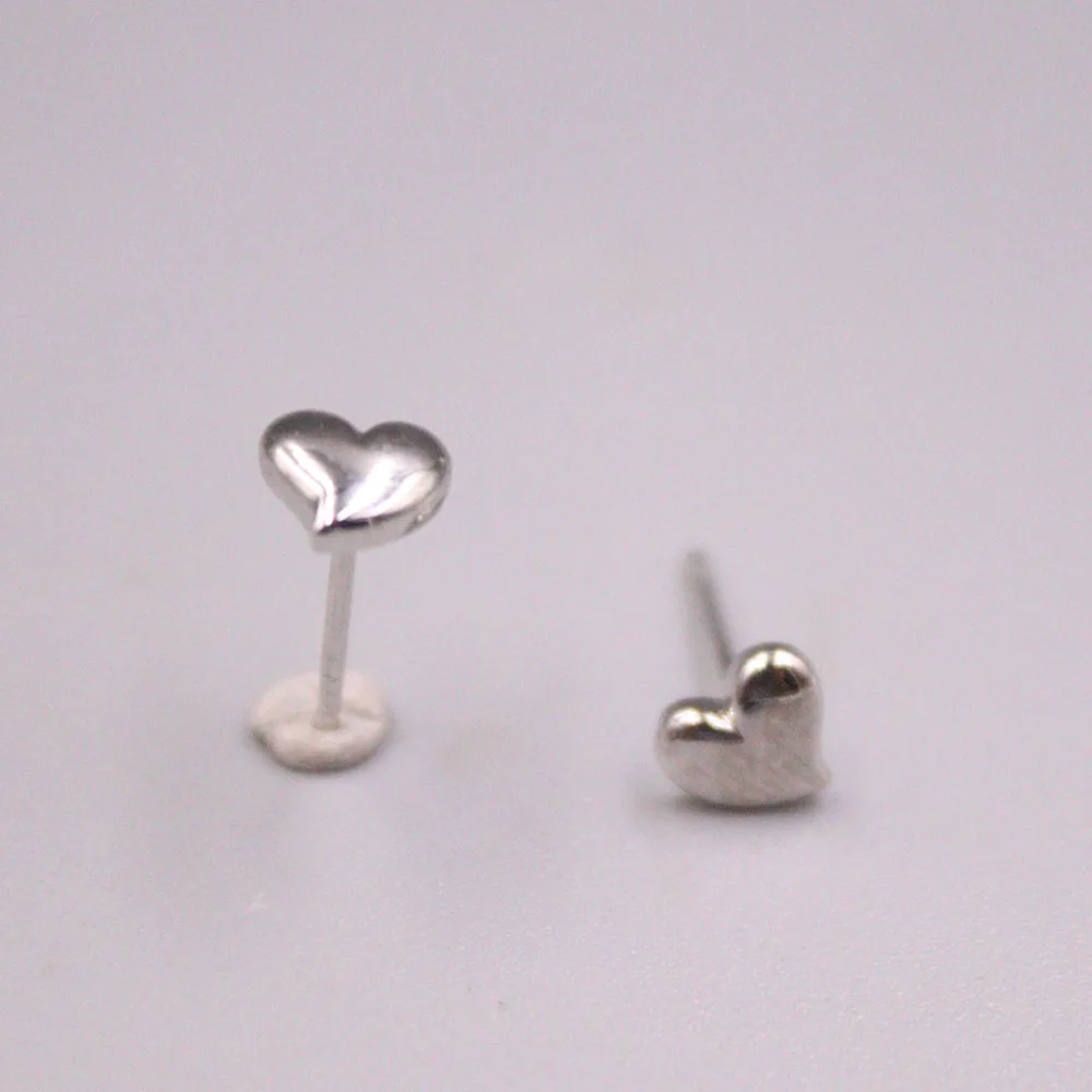 

Fine Pt950 Real Platinum 950 Earrings Women's Loving Heart Earrings Stud 6*5mm/ 1.55g