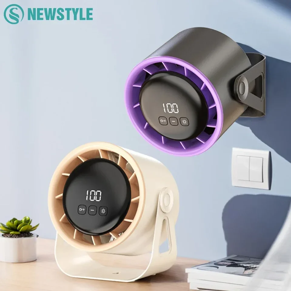 

Multifunctional Ceiling Fan Light 4000mAh Wireless Desktop Air Cooler Soft Night Lamp Quiet Wall Mount Kitchen Fan for Home Use