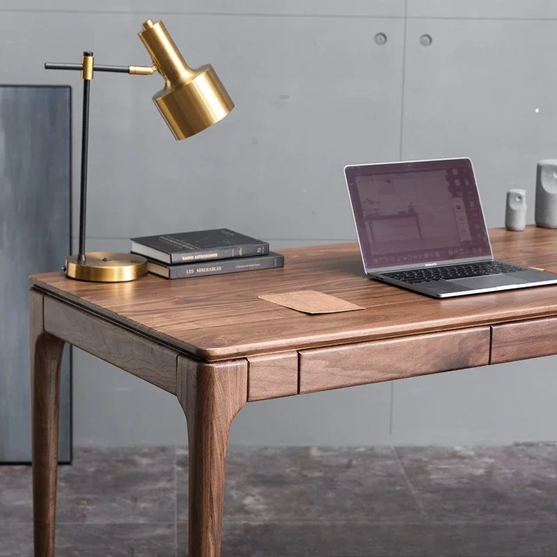 Black walnut desk, solid wood table, dining table for household use 4-8 people, suitable for factory direct sales