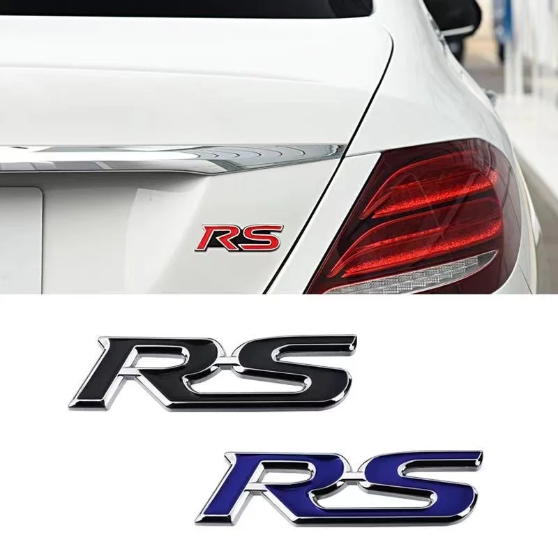 Car mesh modification decoration mark 3D stereo RS rear and tail mark body special sports mark metal mark