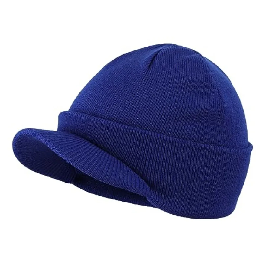 

Home Prefer Men's Winter Beanie Hat with Brim Warm Double Knit Cuff Beanie Cap Watch Radar Hat