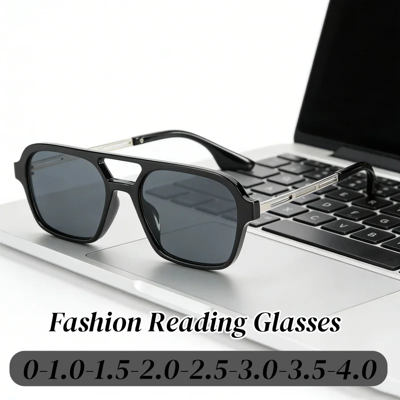 

Fashion Square Myopia Glasses for Men Classic Casual Near Sight Eyeglasses Women Double Bridge Eyewear Sunglasses 0-1.0-4.0