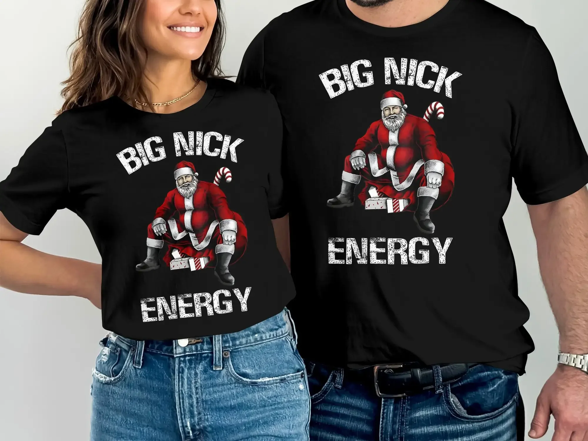 Big Nick Energy Funny Santa Christmas T Shirt Adult Humor S