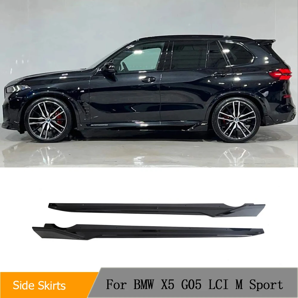 Glossy Black ABS Car Side Skirt Extension Splitter Lip For BMW X5 G05 M-Sport LCI 2023 Car Body Kits Car Accessories