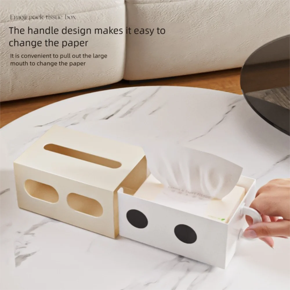 

Creative Cute Expression Paper Towel Box Elegant Plastic Storage Tissue Holder Multifunctional Tissue Box Decoration