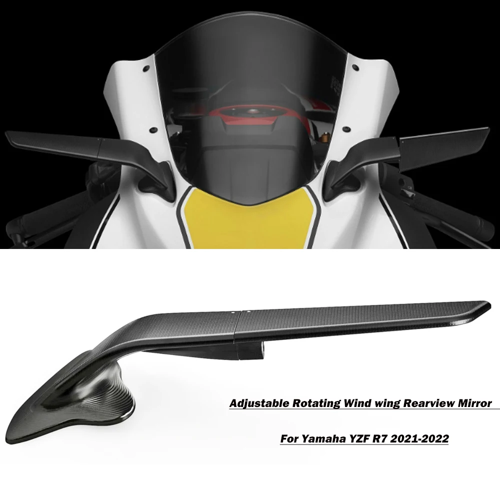 Motorcycle Mirrors For Yamaha YZF R7 YZFR7 2021 2022 Stealth Mirrors Sports Winglets Mirror Kit Adjustable Mirrors Wing Mirrors