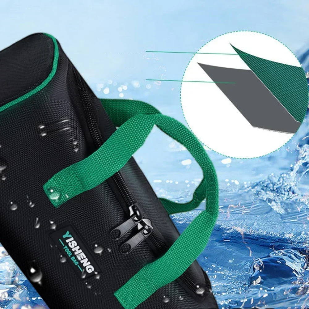 Waterproof Coating Hardware Tool Bag with Smooth Zipper Multifunctional Electrician Pouch Organizer Large Storage Kit Handbag