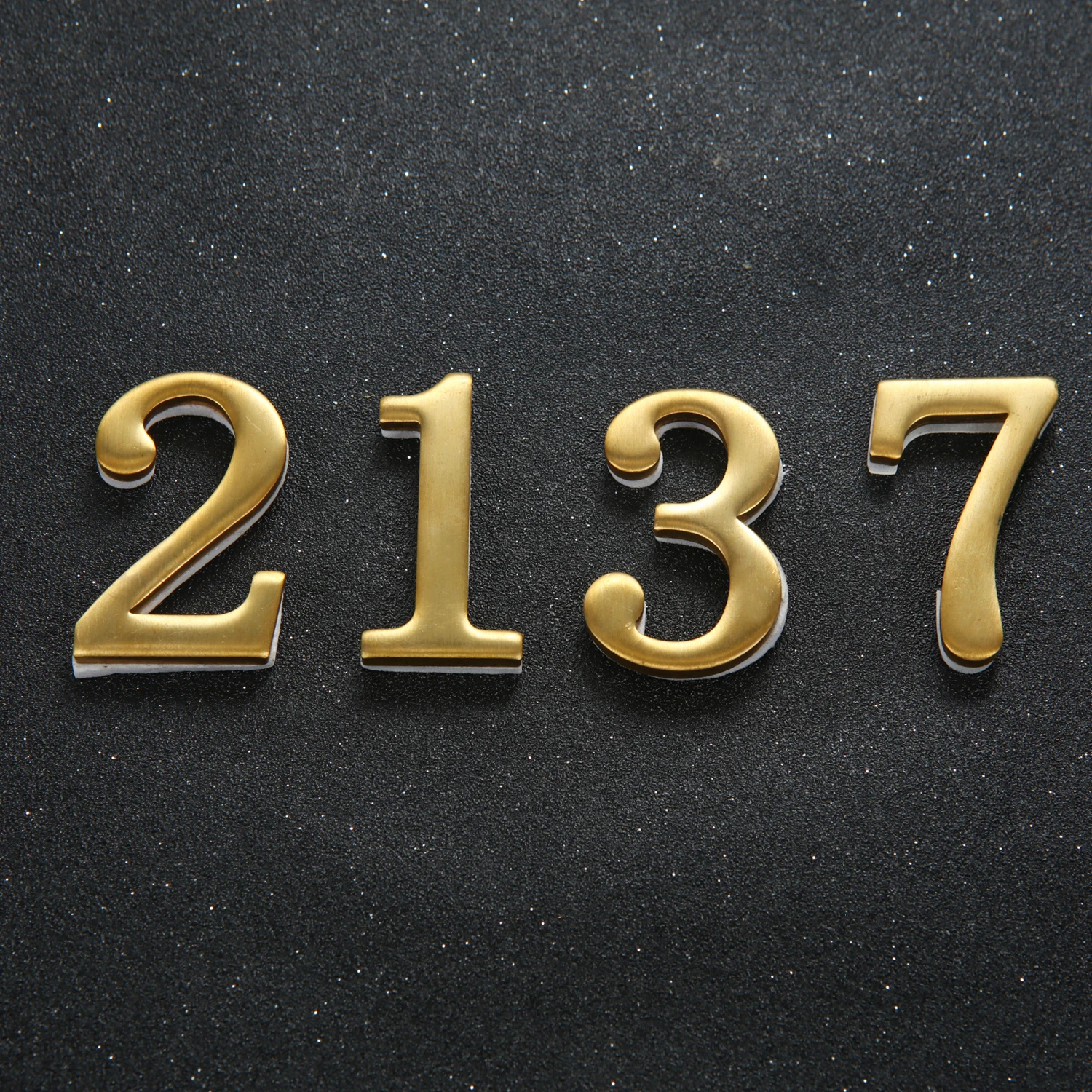1PCS Copper House Number Self-Adhesive 3D Numeral Door Plaque Hotel Home Sticker Address Mail Box Label #0-9 Home Decoration