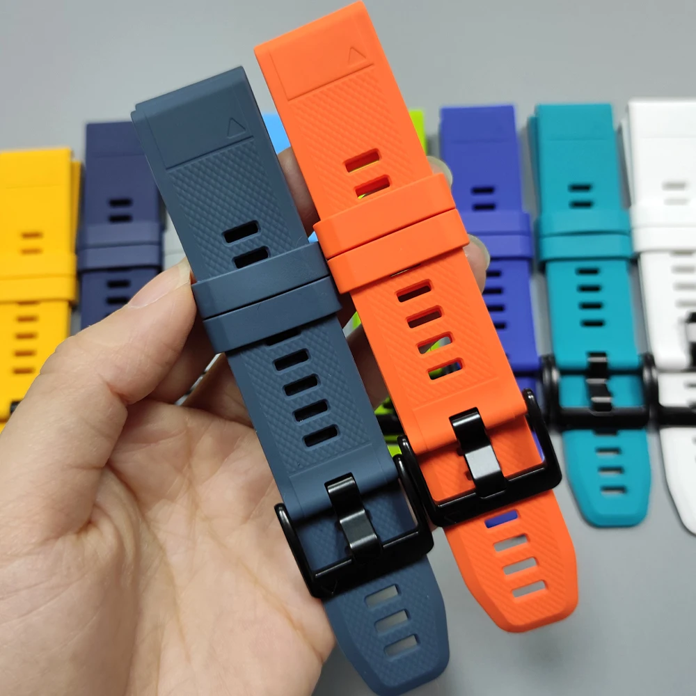 가민 페닉스 5X/5 플러스/페닉스8 8프로 7 7X 6X용 26mm 22mm 밴드 소프트 실리콘 스트랩 엔듀로 3/택틱스 8 시계줄 퀵핏 팔찌