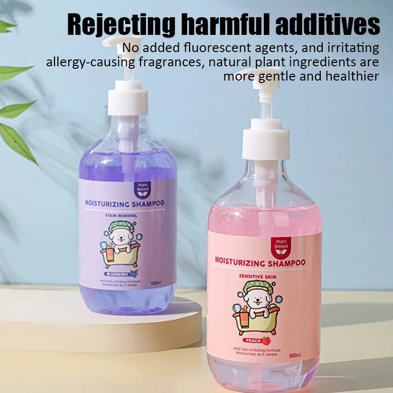 500ML Cat Dog Shower Gel Shampoo 2 in 1 Deodorising Fragrance Retaining Hair Smooth Tangle Free Pet Cleaning Care Products