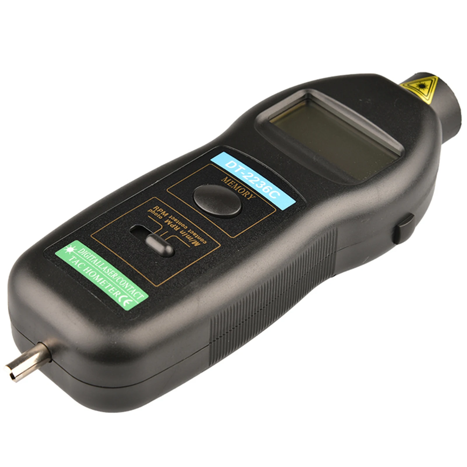 DT2236C Digital Tachometer 2-in-1 Dual-purpose Contact Non-contact Speed Detector Meter Auto Ranging 2.5-99999RPM