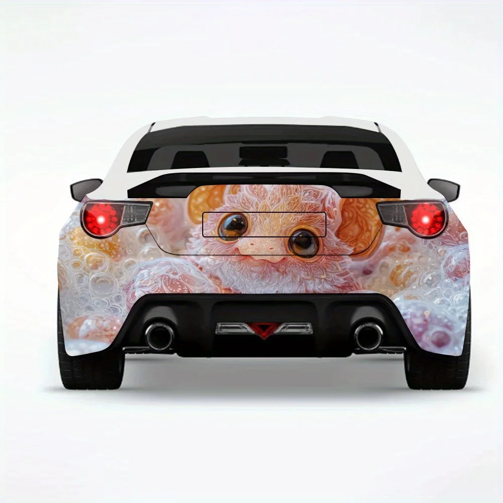 

Bat in Bubble Bath Car Sticker-Vinyl Decal for Car Rear, Waterproof Self-Adhesive Vinyl Stickers for Vehicle Tail & Bumper, Deco