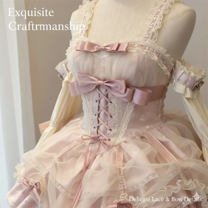 Rose Butler JSK Dresses Y2K Ballet Lolita Style Sweet Spicy Pure Desire Aesthetic Soft Loose A-Line Dress Subculture Outfit New