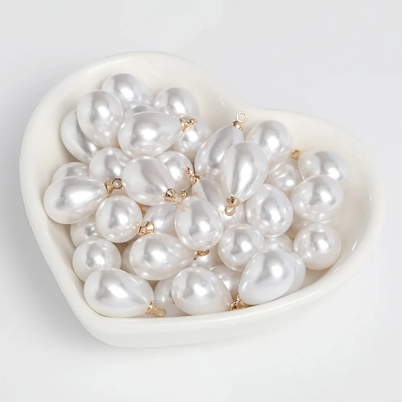 20 teile/los Imitation Teardrop Perle Perlen Charms Anhänger für DIY Schmuck Machen Zubehör Handgemachte Ohrring Armband Halskette – Detail 3