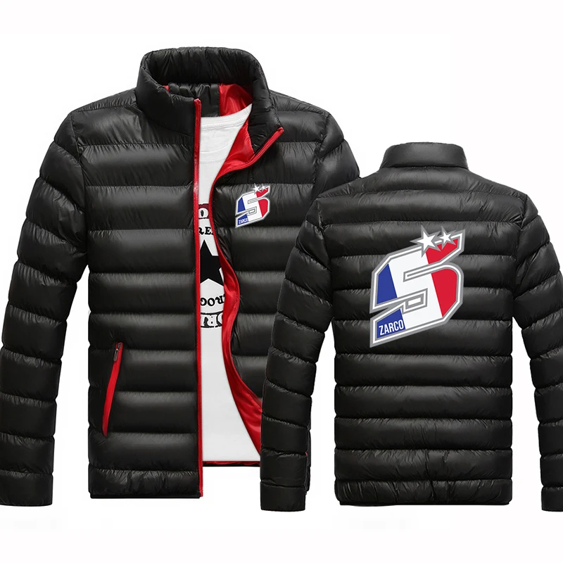 2024 Autumn Winter Men\'s Johann Zarco No 5 Logo Printed Cold Prevention Warm Cotton Liner Comfortable Solid Color Padded Jackets