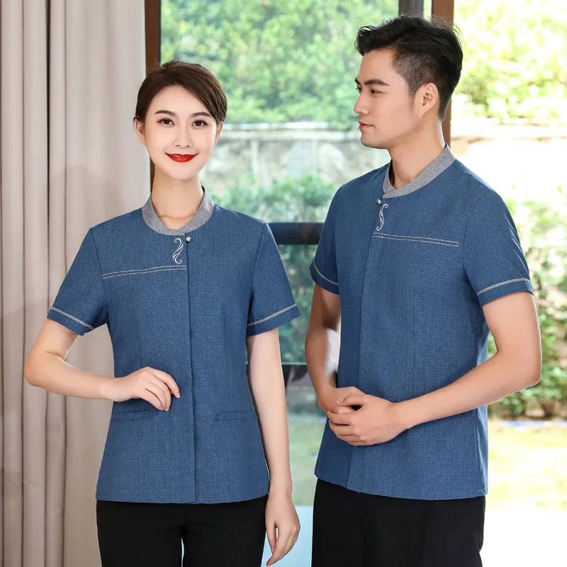 

Guest Room Cleaning Work Clothes Women's Short-Sleeved Suit Hotel Aunt Clothing Hotel Property Cleaner Waiter Summer Clothing