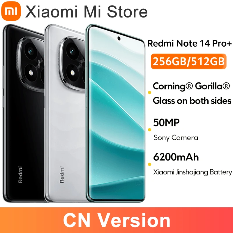 Original Xiaomi Redmi Note 14 Pro Plus 5G Smartphone Snapdragon®7S Gen3 50MP OIS 6200mAh 120Hz 6.67