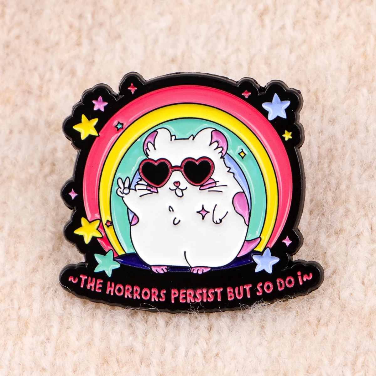 لطيف الهامستر المينا دبوس يقتبس روح الدعابة شارات على ظهره المرأة دبابيس قبعة التلبيب دبابيس تأثيري اكسسوارات اللعب الهدايا