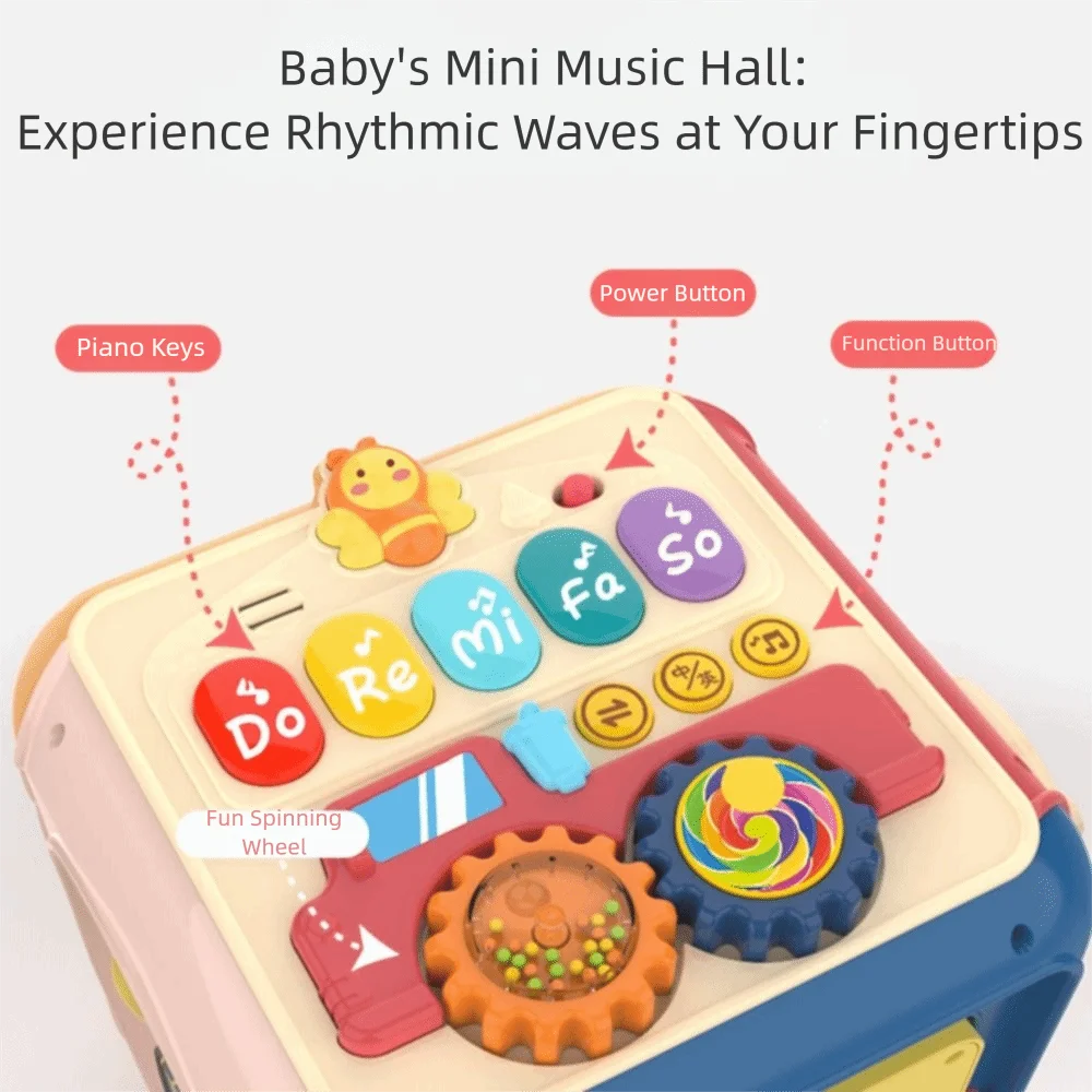 Musical Design Musical Box Developmental Sorting Function Toddler Hand Drum Toy Sensory Activity Cube Early Childhood