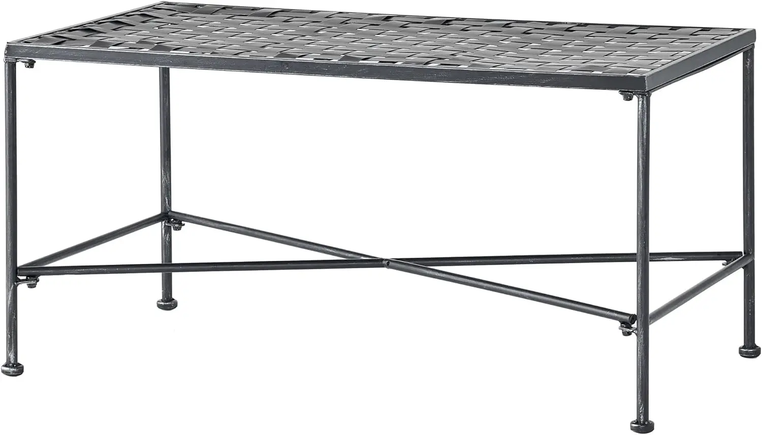 

Petra Iron Coffee Table with Black Brush Silver Finish, Modern and Durable Design for Living Room