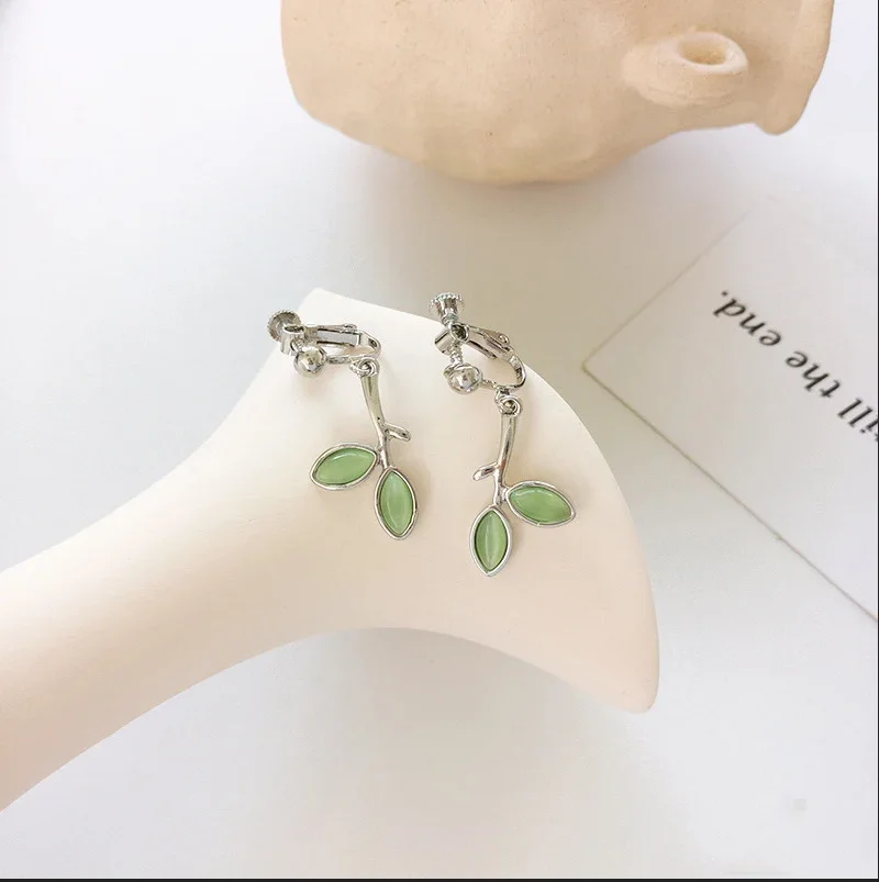 No Piercing Clip on Earrings Collection Forest Leaf Fruit Grape Lily of The Valley Multi-Style Cute Aesthetic Women Ear Clips