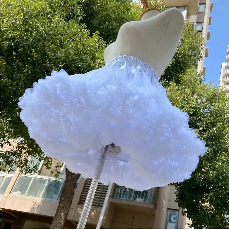 

MAGOGO Women Flower Style Lolita Petticoats Crinoline Inner Bustle Cosplay Tutu Puffy Cancan Skirt Wedding Dress Mini Underskirt