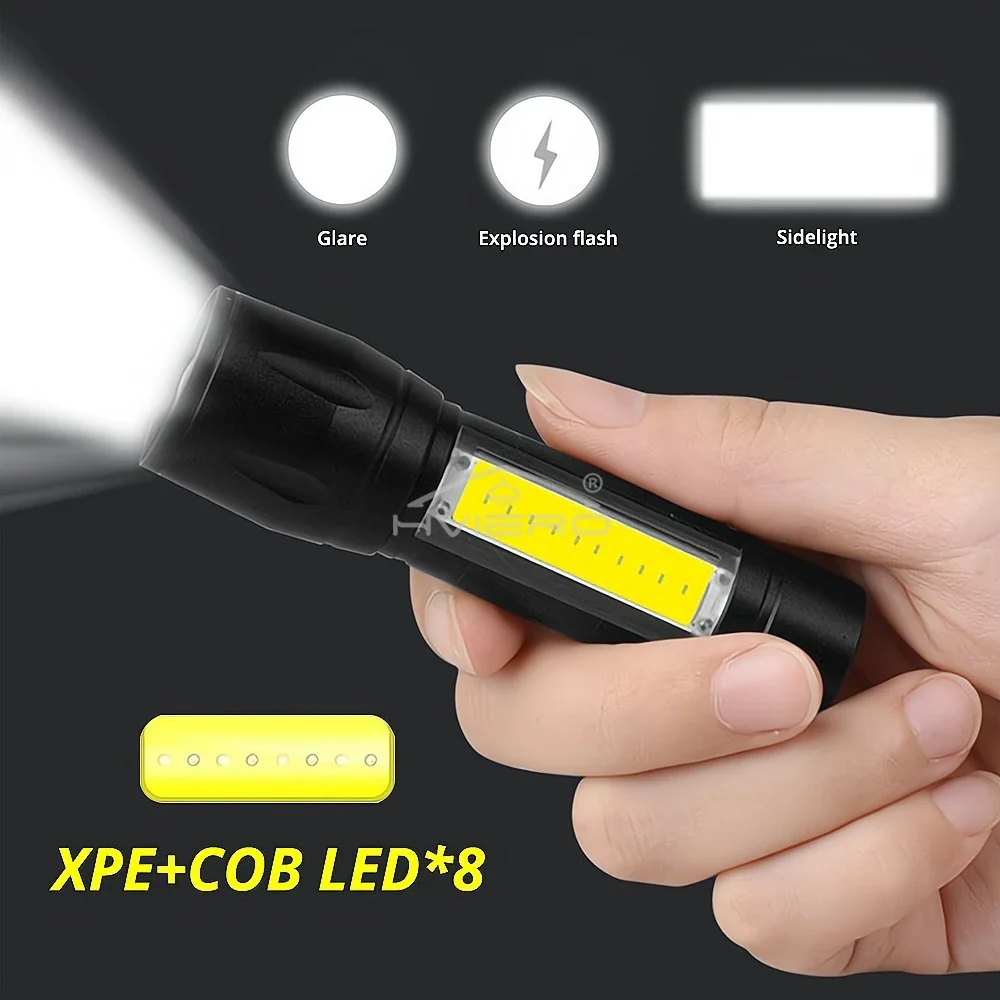 Flashlight Battery Charge Mini Led 5W Focus Adjustable Side Lamp Convenient Waterproof T6 Light Ultra Bright For Camping Hiking image 3