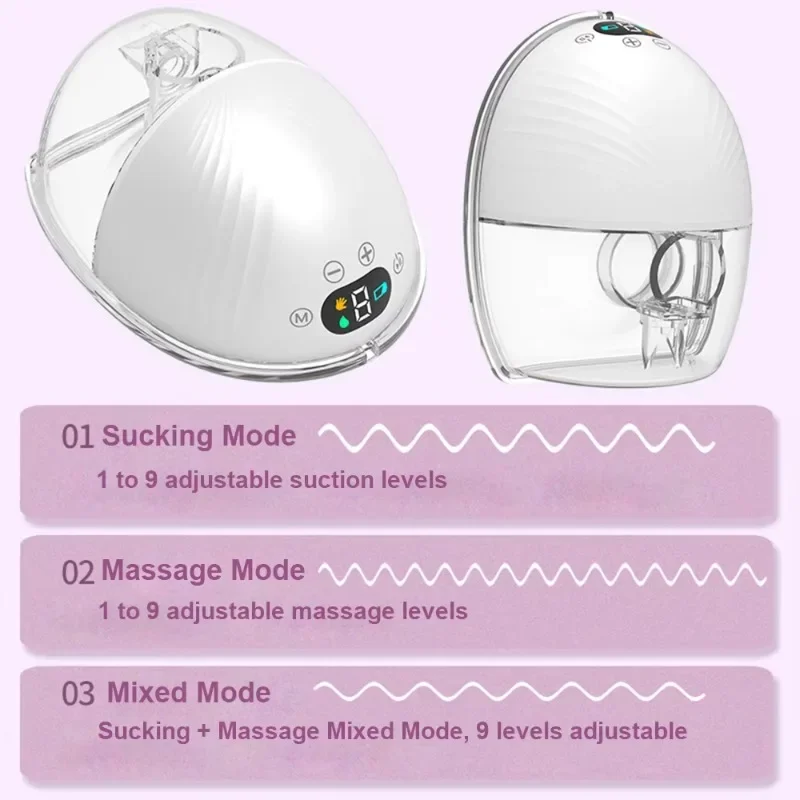 Extractor de leche eléctrico recargable portátil, recolector de pecho de silicona integrado, extractor de leche manos libres inalámbrico para mujer