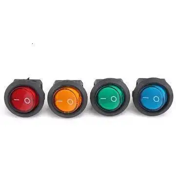5 قطعة Led نقطة ضوء 12V دراجة نارية سيارة قارب السيارات جولة على/قبالة الروك التبديل تبديل 3 دبابيس جولة زر SPST