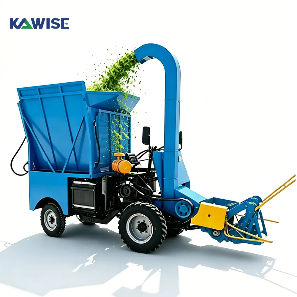 AIROW Self Propelled Forage Harvester With Collector 60 to 80 HP Diesel for Napier Grass Corn Silage and Feed Collection