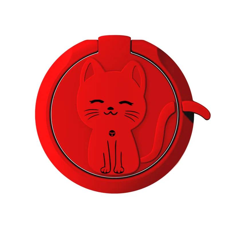Cute Cat Mobile Phone Holder Ring Buckle Personality Creative Finger Festive Woman Metal Paste Cute Cartoon Phone Accessories