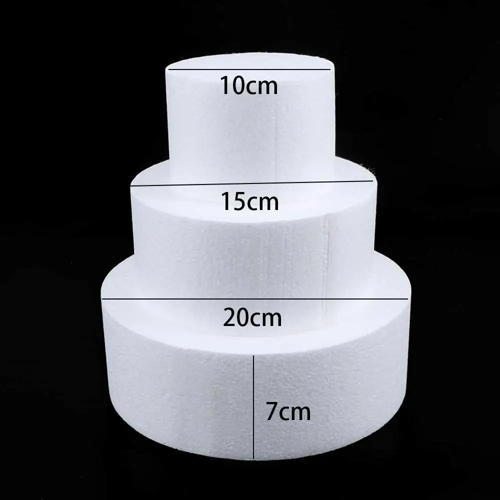 Round Styrofoam Foam Cake Dummy Modelling Sugar Craft Flower Wedding Decoration Accessories