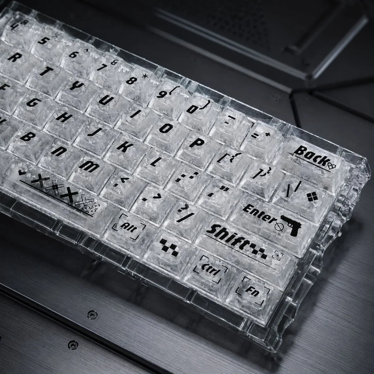 Printstream White Carbon Fiber Texture Transparent PC Keycaps Double Shot Cherry Profile Keycap for Gateron Mechanical Keyboard - view 6