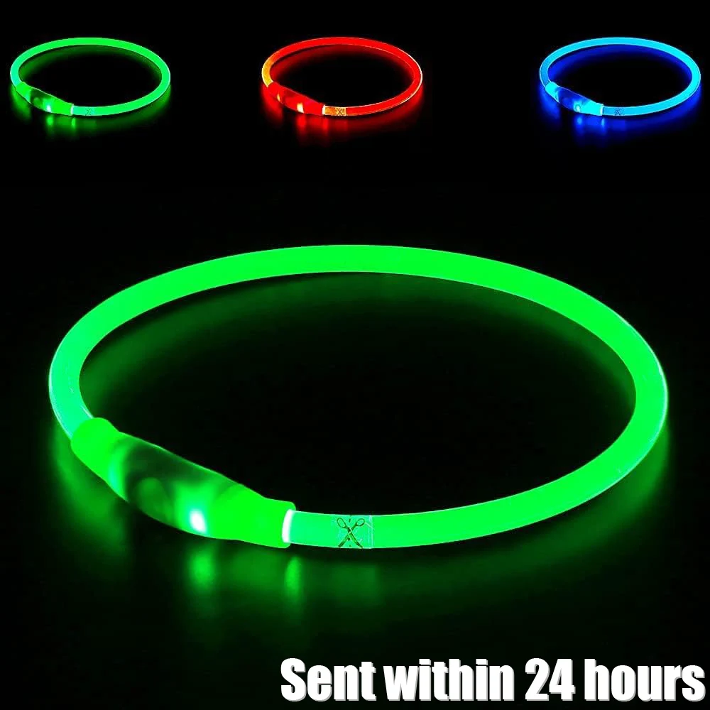 Led Dog Collar USB Rechargeable Flash Dog Necklace Light Pet Safety Collar Makes Your Beloved Dogs Be Seen at Night for Dogs