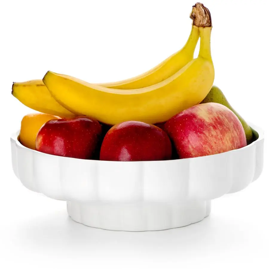 

Ceramic Petal Fruit Bowl for Kitchen Counter, 11 Inch Modern Decorative Bowl, Elegant Fruit amp Vegetable Storage Container, Lar