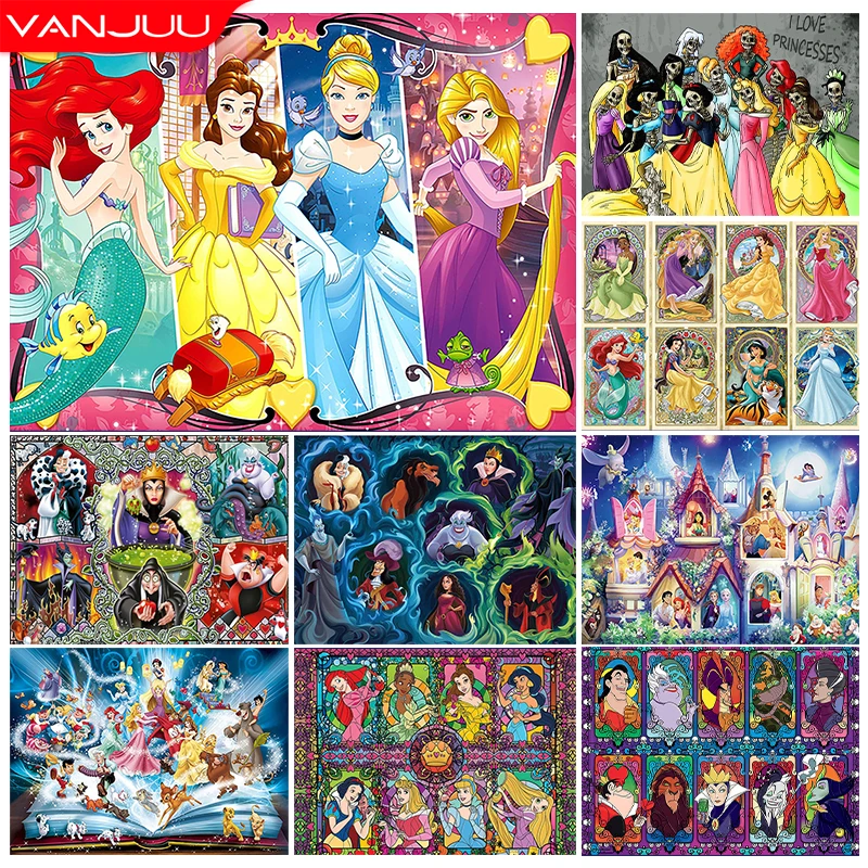 Disney Princess Diamond Painting Villain Ursula Diamond Embroidery Full Diamond Mosaic Art Picture Home Decoration Wall Sticker