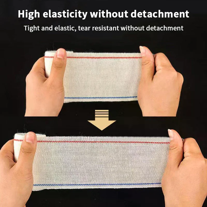 1 rolo 7.5cm x 4.5m bandagem de compressão elástica envoltório com ganchos fita de suporte esportivo atlético para tornozelo, pulso, braço, primeiros socorros de perna
