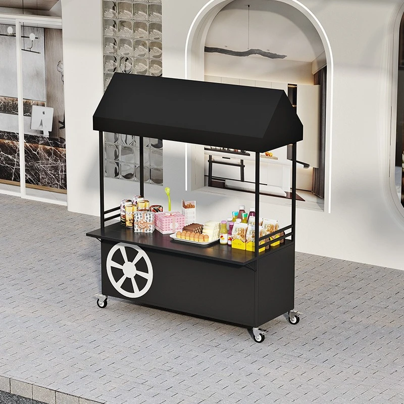 Outdoor market stall trolley movable display stand