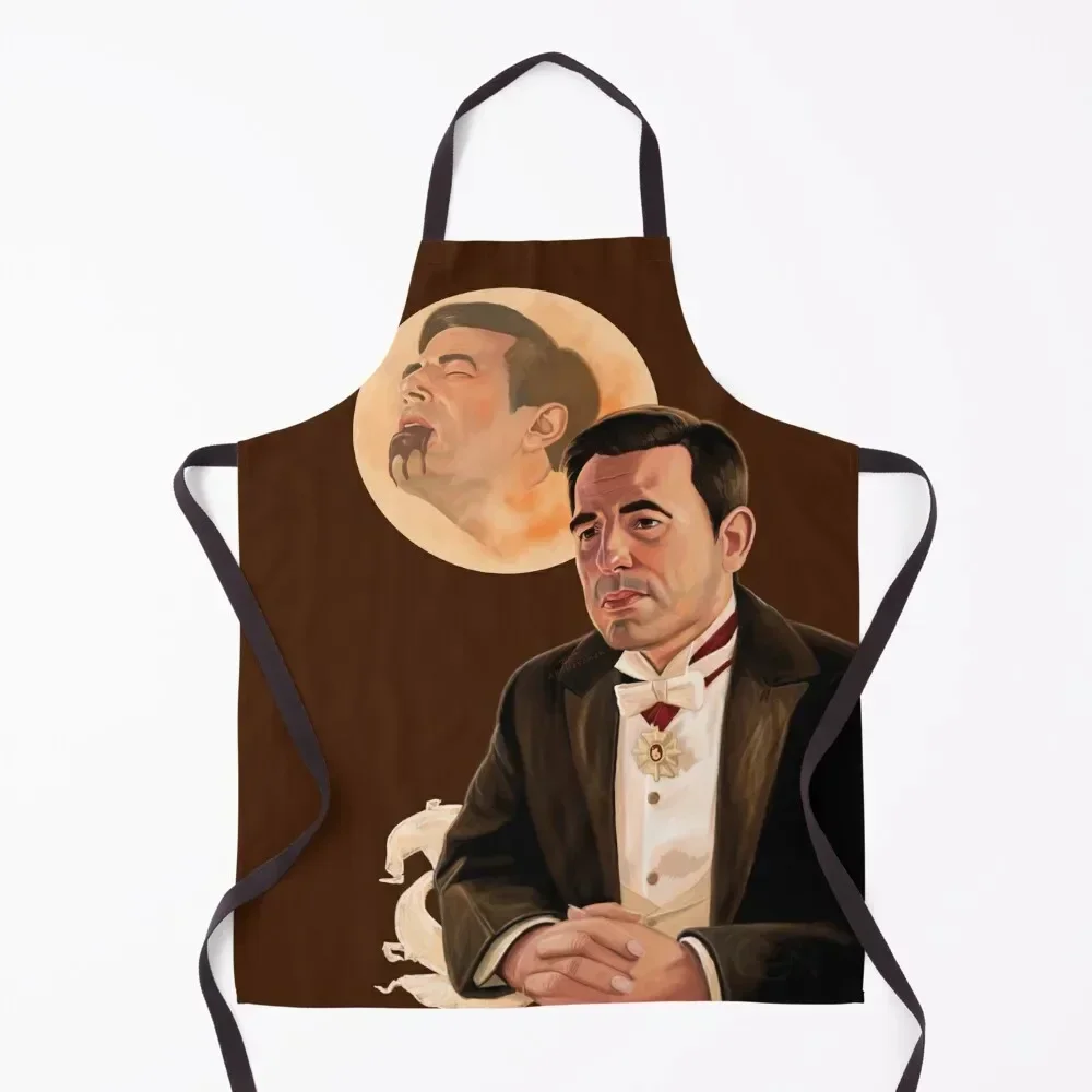 Claes Bang Dracula Malerei Apron For Cosmetologist with pockets Utensils For Kitchen Apron