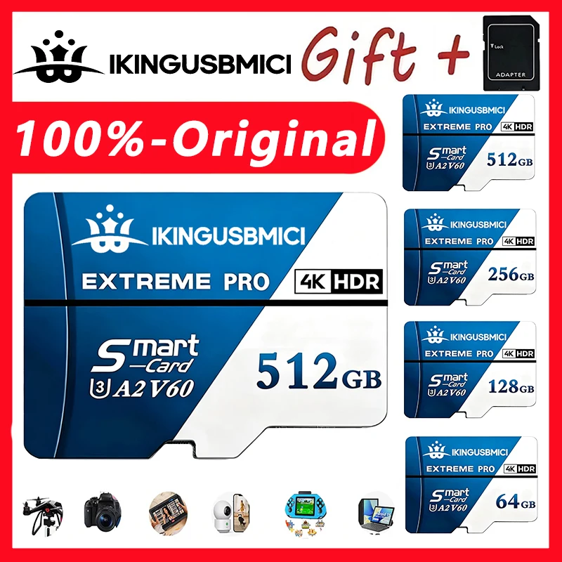 

Extreme Memory Card Micro TF Card TF Cards SD Cards 64GB 128GB 512GB Dustproof A1 V30 for Driving Recorder PC Smartphone