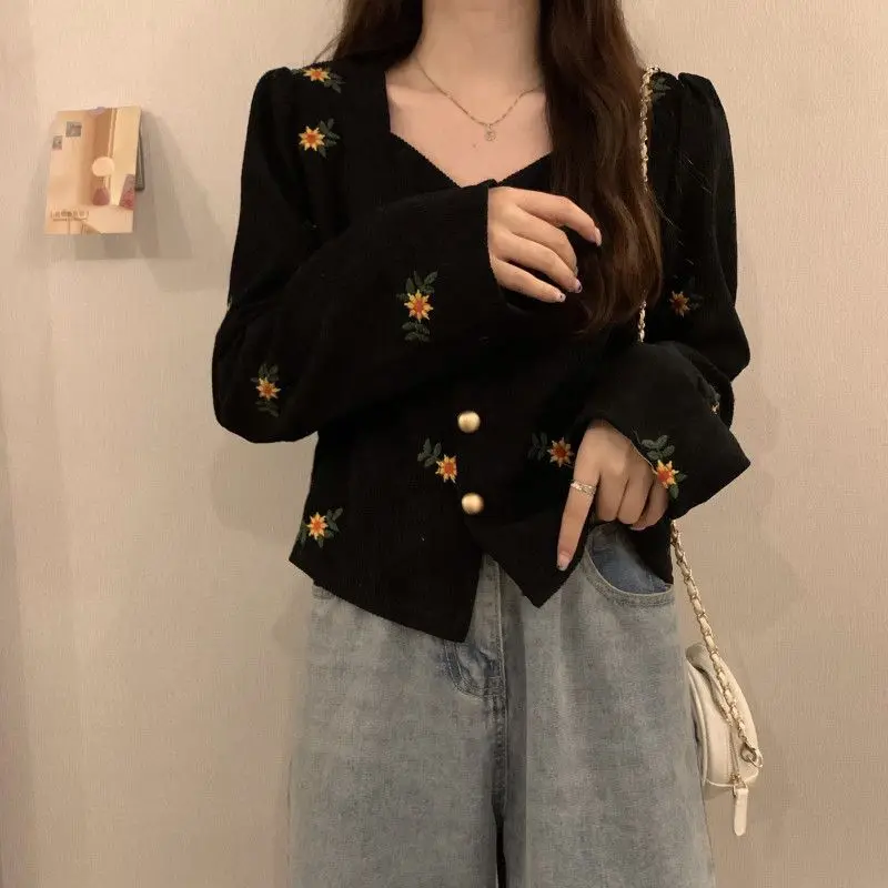 Avec manches bouffantes chemise et chemisier pour femmes nouvelle Collection 2025 tunique Promotion élégant à manches longues broderie femmes hauts